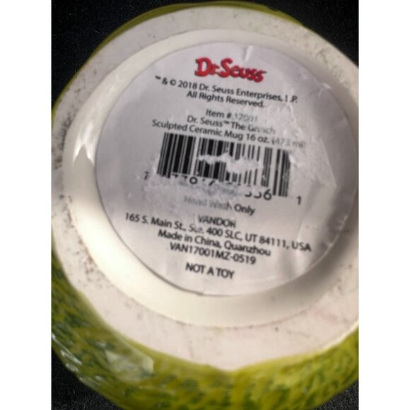 Dr Seuss Grinchmas Grinch Sculpted Ceramic Mug Cup Green Handle Gift Christmas - Picture 4 of 4
